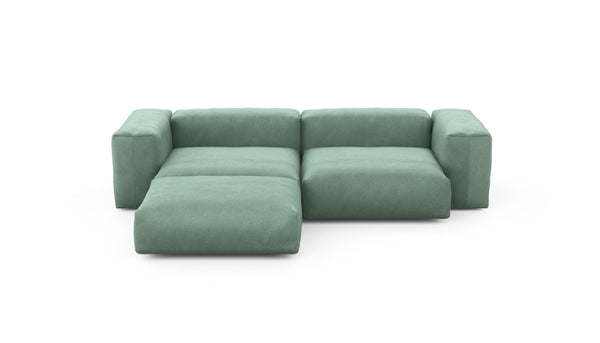 Preset three module chaise sofa - velvet - mint - 272cm x 220cm