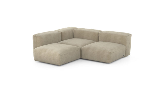 Preset three module corner sofa - cord velours - sand - 199cm x 199cm