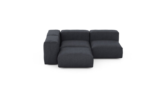 Preset three module corner sofa - herringbone - dark grey - 199cm x 199cm