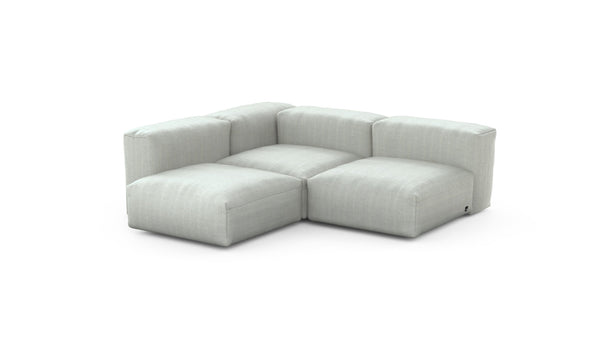 Preset three module corner sofa - herringbone - light grey - 199cm x 199cm