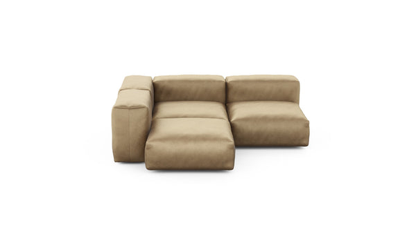 Preset three module corner sofa - velvet - caramel - 199cm x 199cm