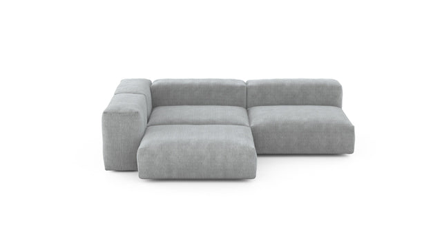 Preset three module corner sofa - cord velours - light grey - 220cm x 220cm