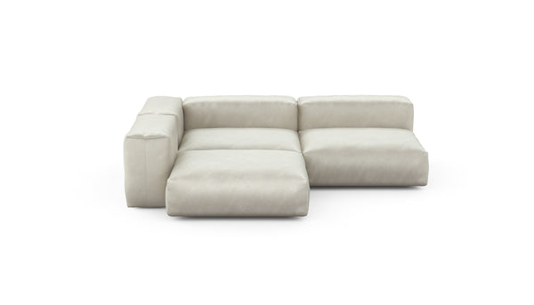 Preset three module corner sofa - velvet - creme - 220cm x 220cm