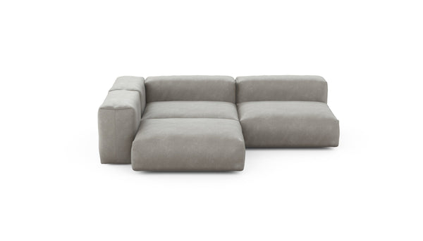 Preset three module corner sofa - velvet - light grey - 220cm x 220cm