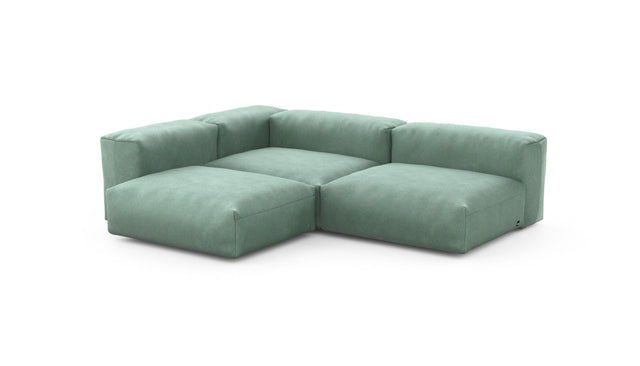 Preset three module corner sofa - velvet - mint - 220cm x 220cm