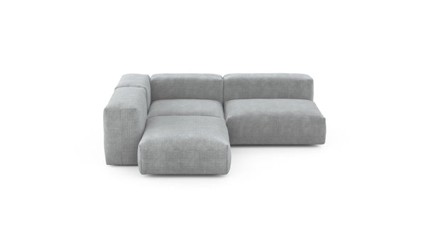 Preset three module corner sofa - cord velours - light grey - 241cm x 199cm