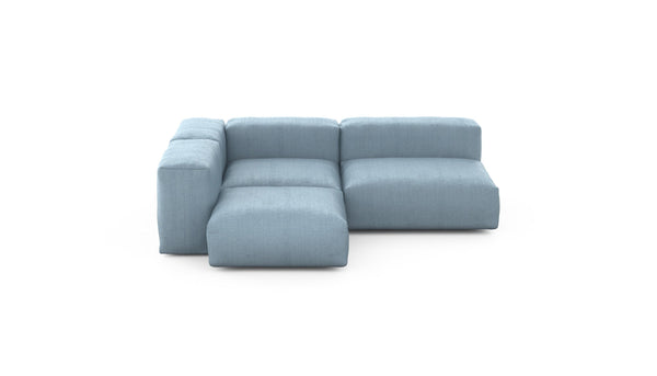 Preset three module corner sofa - herringbone - light blue - 241cm x 199cm