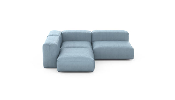 Preset three module corner sofa - herringbone - light blue - 241cm x 199cm
