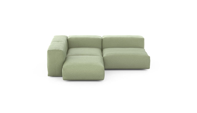 Preset three module corner sofa - linen - olive - 241cm x 199cm