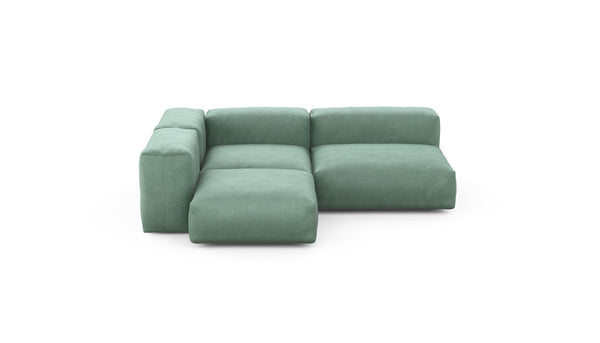 Preset three module corner sofa - velvet - mint - 241cm x 199cm