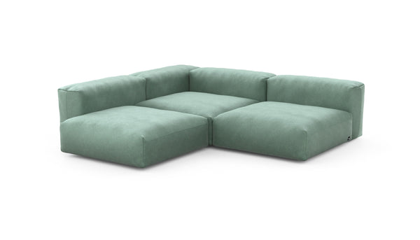 Preset three module corner sofa - velvet - mint - 241cm x 241cm