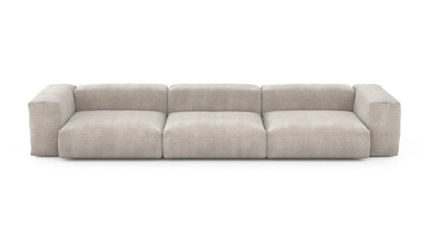 Preset three module sofa - cord velours - platinum - 377cm x 115cm