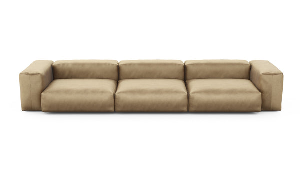 Preset three module sofa - velvet - caramel - 377cm x 115cm