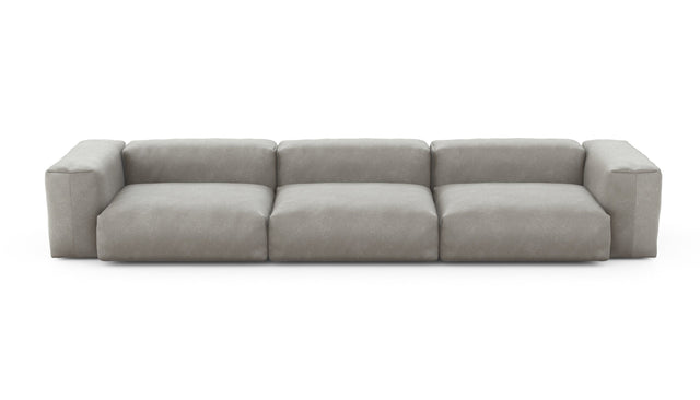 Preset three module sofa - velvet - light grey - 377cm x 115cm