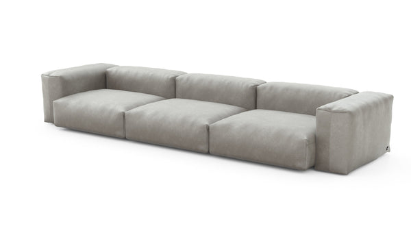 Preset three module sofa - velvet - light grey - 377cm x 115cm