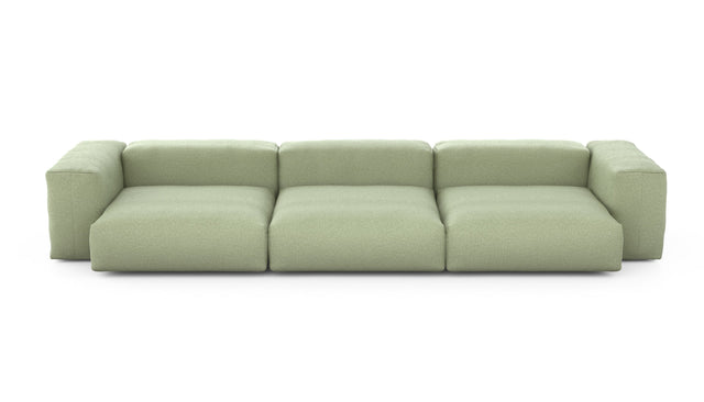 Preset three module sofa - linen - olive - 377cm x 136cm