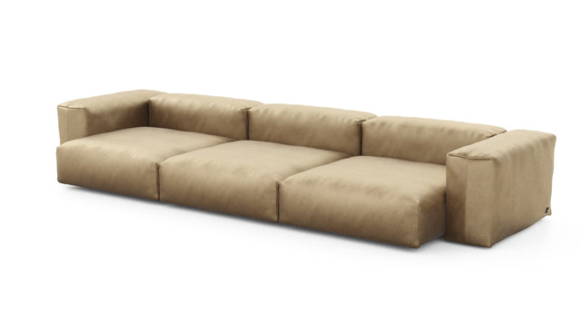 Preset three module sofa - velvet - caramel - 377cm x 136cm