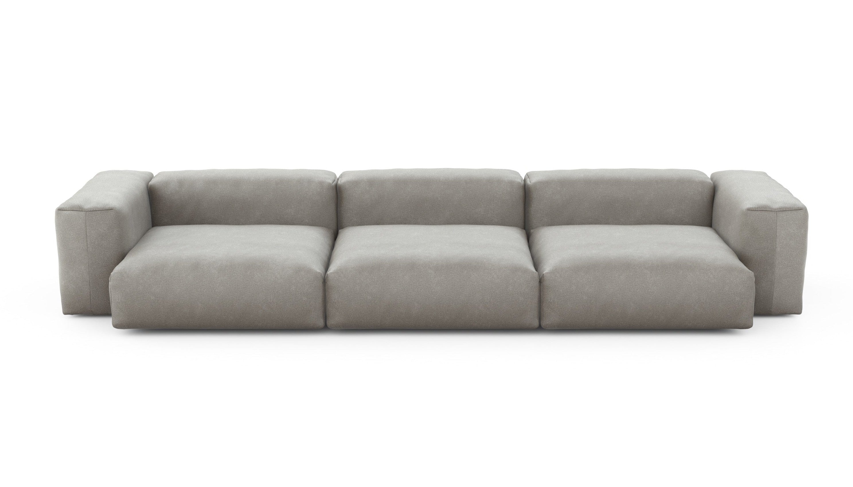 three module sofa velvet light grey 377cm x 136cm Default Title