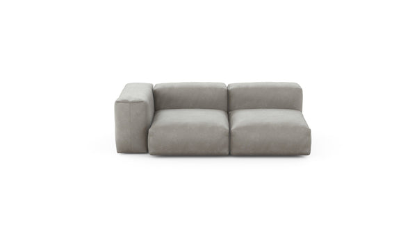 Preset two module chaise sofa - velvet - light grey - 199cm x 115cm
