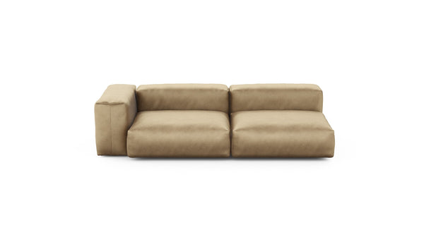 Preset two module chaise sofa - velvet - caramel - 241cm x 115cm