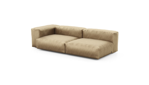 Preset two module chaise sofa - velvet - caramel - 241cm x 115cm