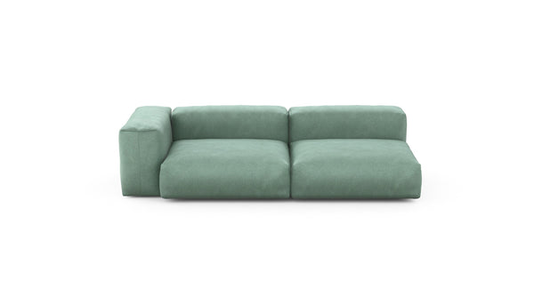Preset two module chaise sofa - velvet - mint - 241cm x 115cm