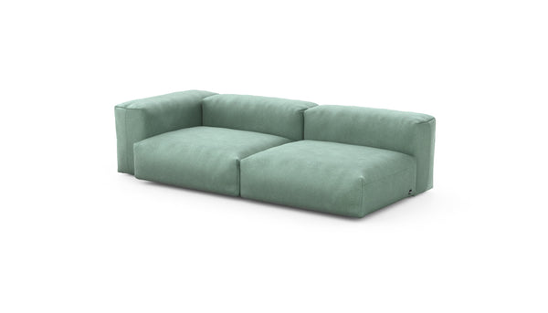 Preset two module chaise sofa - velvet - mint - 241cm x 115cm