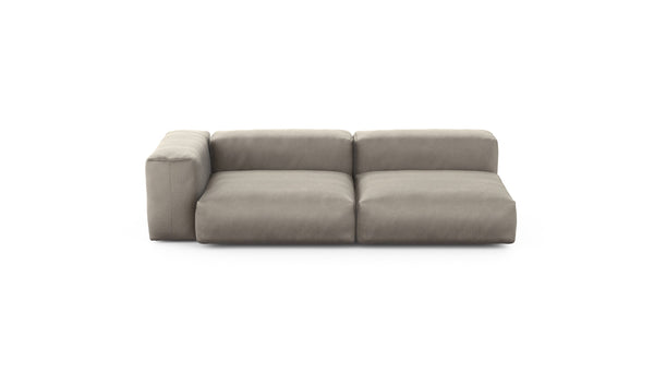 Preset two module chaise sofa - velvet - stone - 241cm x 115cm