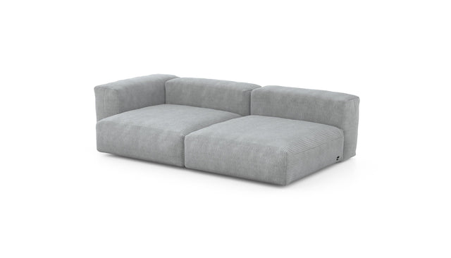 Preset two module chaise - cord velours - light grey - 241cm x 136cm