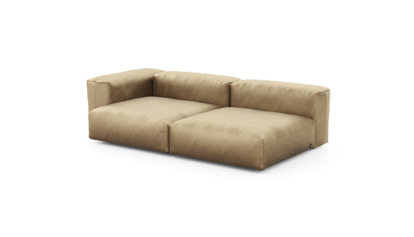 Preset two module chaise sofa - velvet - caramel - 241cm x 136cm