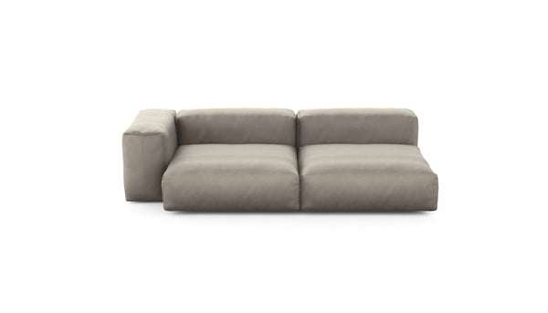 Preset two module chaise sofa - velvet - stone - 241cm x 136cm