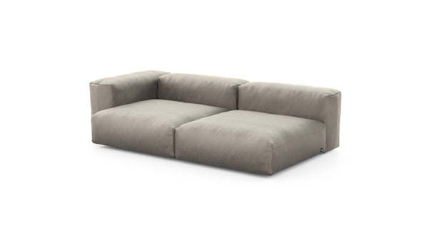 Preset two module chaise sofa - velvet - stone - 241cm x 136cm