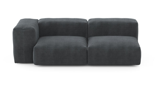 Preset two module chaise sofa - 199 x 94 - cord velour - dark grey