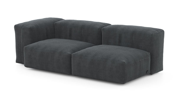 Preset two module chaise sofa - 199 x 94 - cord velour - dark grey