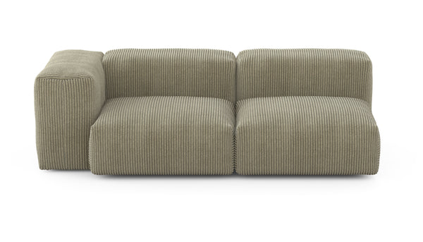 Preset two module chaise sofa - 199 x 94 - cord velour - khaki
