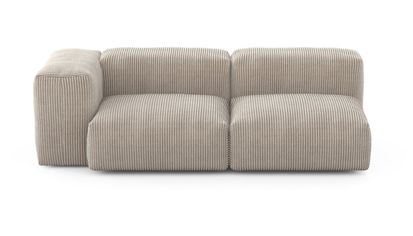 Preset two module chaise sofa - 199 x 94 - cord velour - platinum