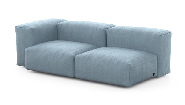 Preset two module chaise sofa - 199 x 94 - herringbone - light blue