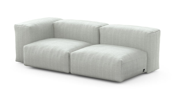 Preset two module chaise sofa - 199 x 94 - herringbone - light grey