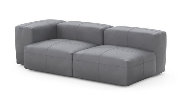 Preset two module chaise sofa - 199 x 94 - leather - dark grey