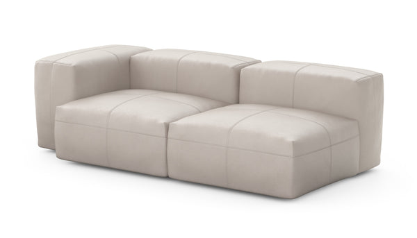 Preset two module chaise sofa - 199 x 94 - leather - light grey