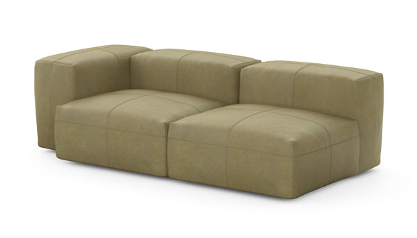 Preset two module chaise sofa - 199 x 94 - leather - olive