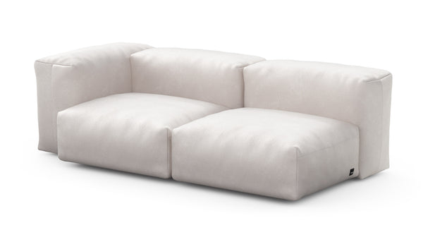 Preset two module chaise sofa - 199 x 94 - velvet - creme