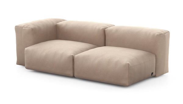 Preset two module chaise sofa - 199 x 94 - velvet - stone