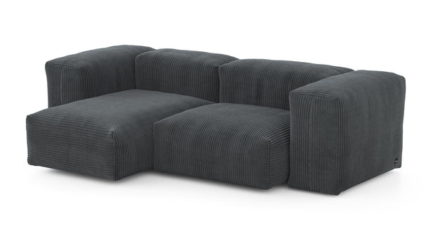 Preset two module chaise sofa - 209 x 115 - cord velour - dark grey