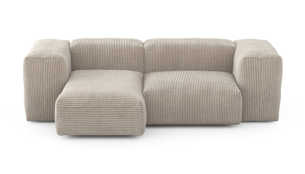 Preset two module chaise sofa - 209 x 115 - cord velour - platinum