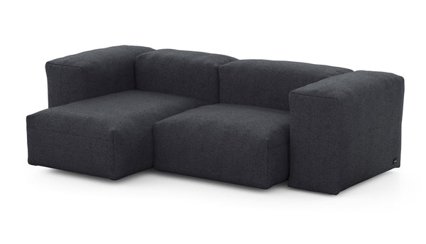 Preset two module chaise sofa - 209 x 115 - herringbone - dark grey