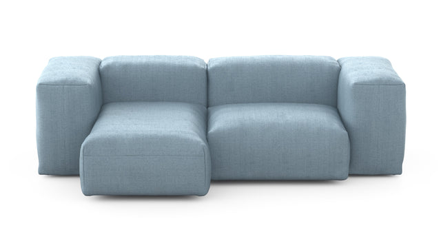 Preset two module chaise sofa - 209 x 115 - herringbone - light blue