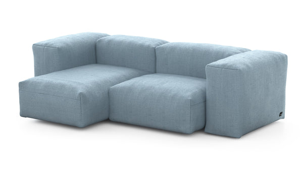 Preset two module chaise sofa - 209 x 115 - herringbone - light blue