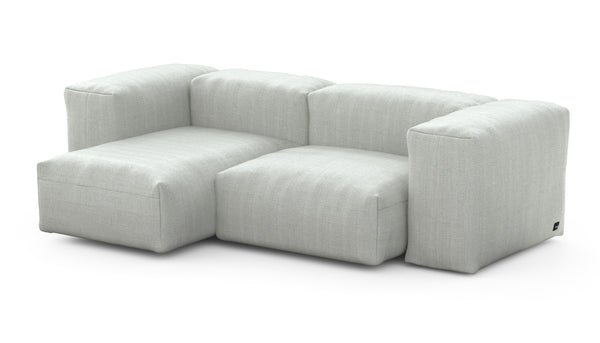 Preset two module chaise sofa - 209 x 115 - herringbone - light grey