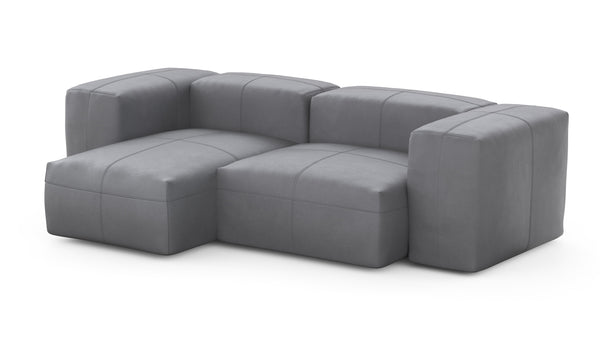 Preset two module chaise sofa - 209 x 115 - leather - dark grey